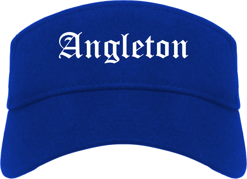 Angleton Texas TX Old English Mens Visor Cap Hat Royal Blue