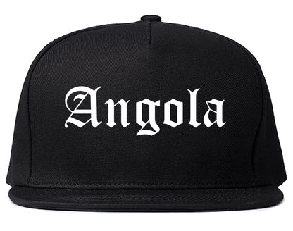 Angola Indiana IN Old English Mens Snapback Hat Black