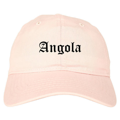 Angola Indiana IN Old English Mens Dad Hat Baseball Cap Pink