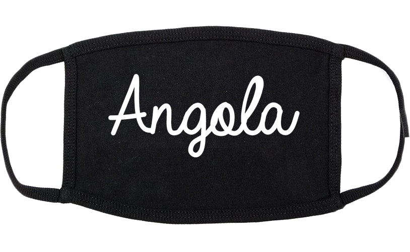 Angola Indiana IN Script Cotton Face Mask Black