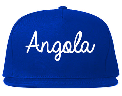 Angola Indiana IN Script Mens Snapback Hat Royal Blue