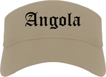 Angola Indiana IN Old English Mens Visor Cap Hat Khaki