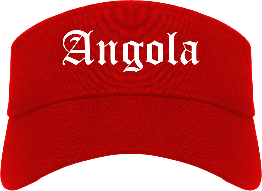 Angola Indiana IN Old English Mens Visor Cap Hat Red