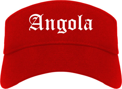 Angola Indiana IN Old English Mens Visor Cap Hat Red