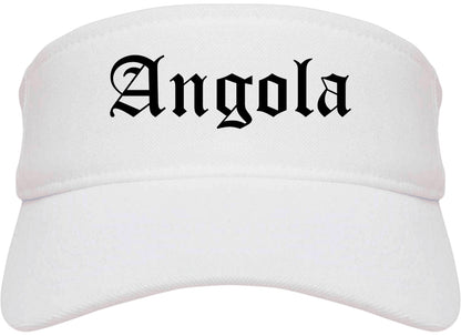 Angola Indiana IN Old English Mens Visor Cap Hat White