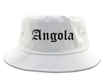 Angola Indiana IN Old English Mens Bucket Hat White
