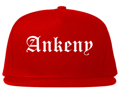 Ankeny Iowa IA Old English Mens Snapback Hat Red