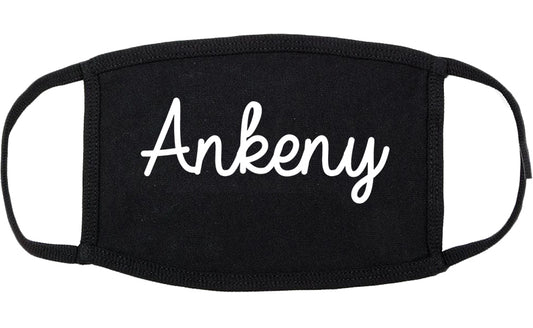 Ankeny Iowa IA Script Cotton Face Mask Black
