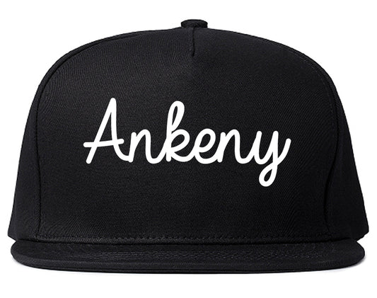 Ankeny Iowa IA Script Mens Snapback Hat Black