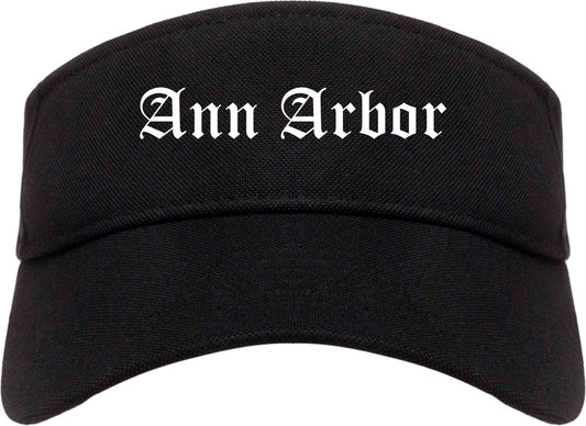 Ann Arbor Michigan MI Old English Mens Visor Cap Hat Black