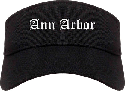 Ann Arbor Michigan MI Old English Mens Visor Cap Hat Black