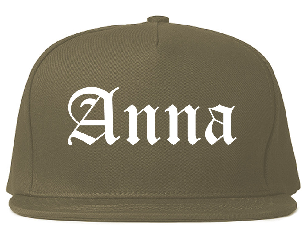 Anna Illinois IL Old English Mens Snapback Hat Grey