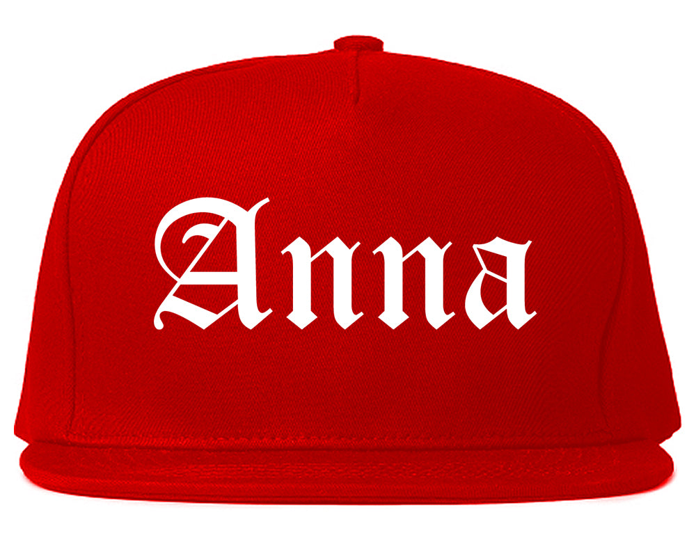 Anna Illinois IL Old English Mens Snapback Hat Red