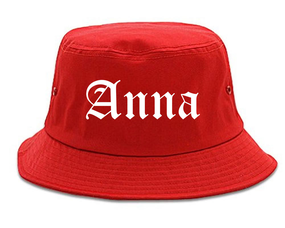 Anna Illinois IL Old English Mens Bucket Hat Red