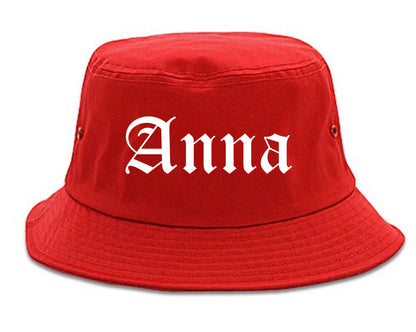 Anna Illinois IL Old English Mens Bucket Hat Red