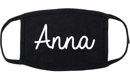 Anna Illinois IL Script Cotton Face Mask Black