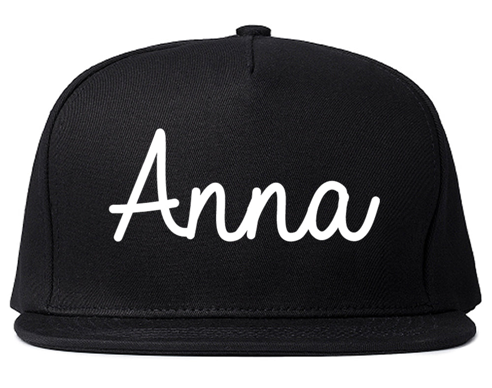 Anna Illinois IL Script Mens Snapback Hat Black