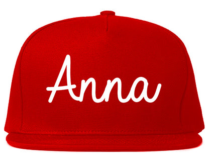 Anna Illinois IL Script Mens Snapback Hat Red