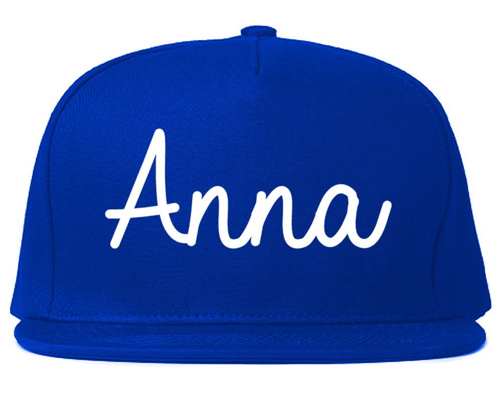 Anna Illinois IL Script Mens Snapback Hat Royal Blue