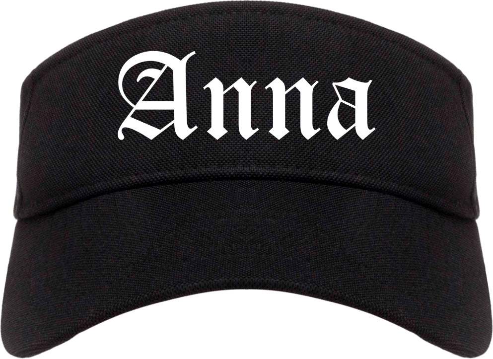 Anna Illinois IL Old English Mens Visor Cap Hat Black