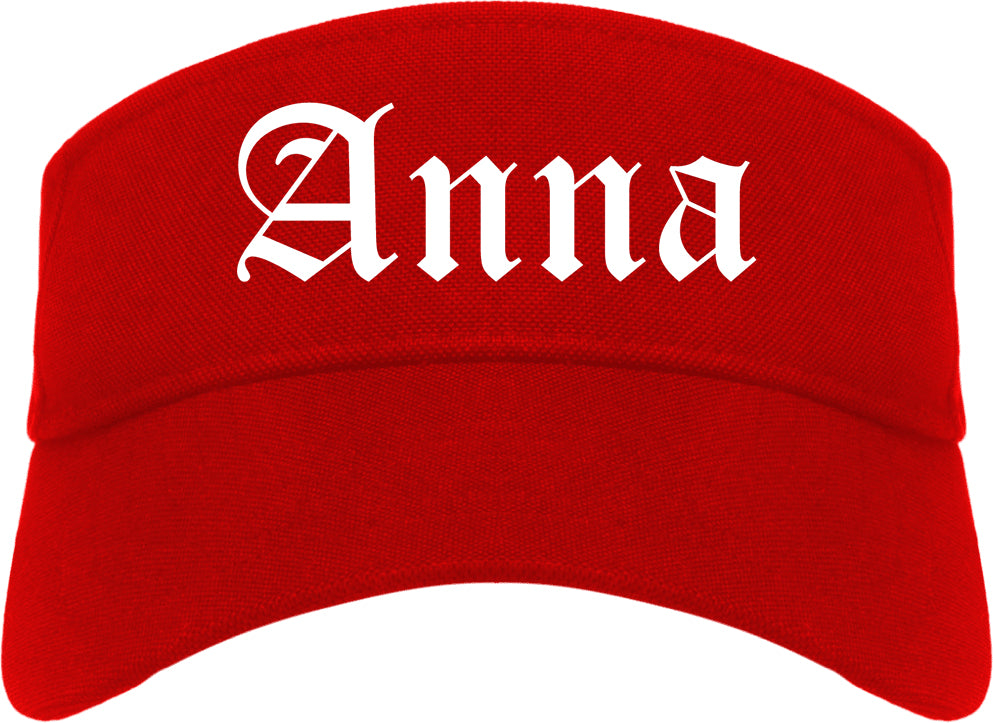 Anna Illinois IL Old English Mens Visor Cap Hat Red