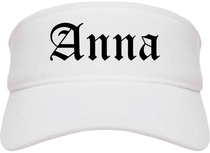 Anna Illinois IL Old English Mens Visor Cap Hat White