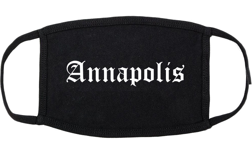 Annapolis Maryland MD Old English Cotton Face Mask Black