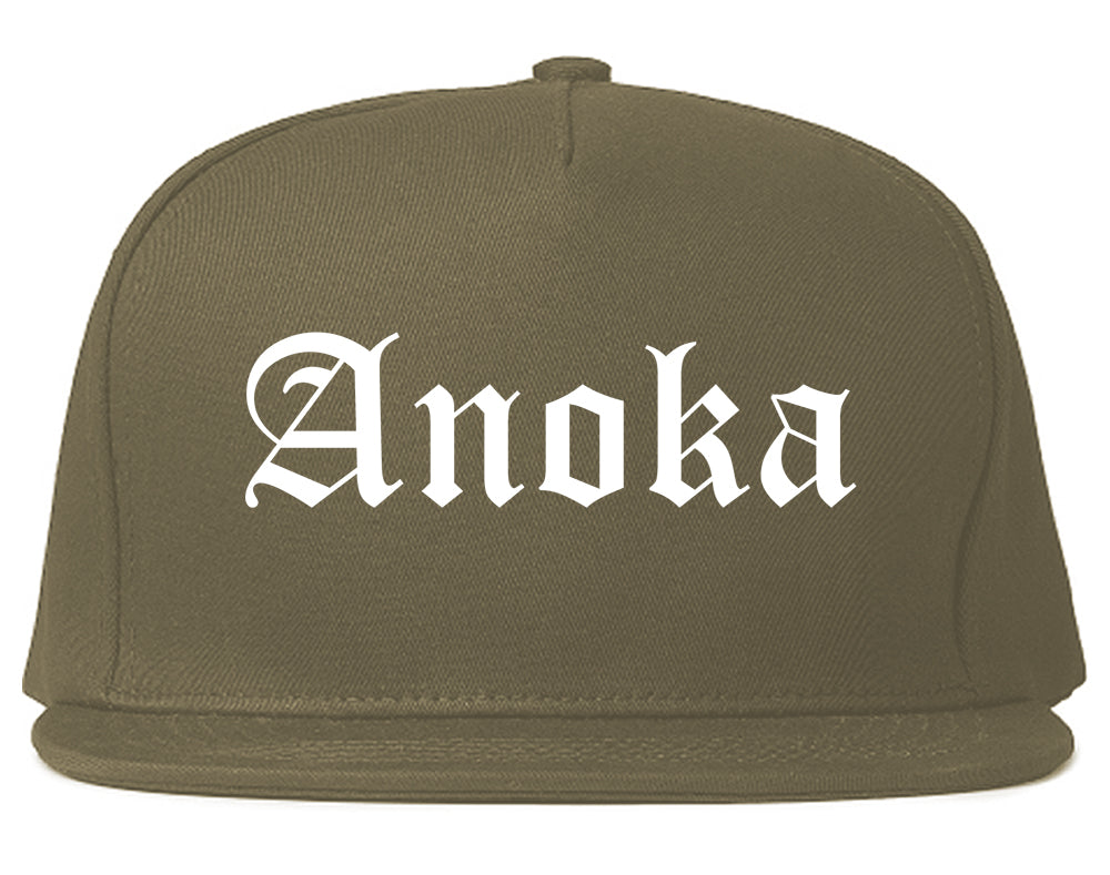 Anoka Minnesota MN Old English Mens Snapback Hat Grey