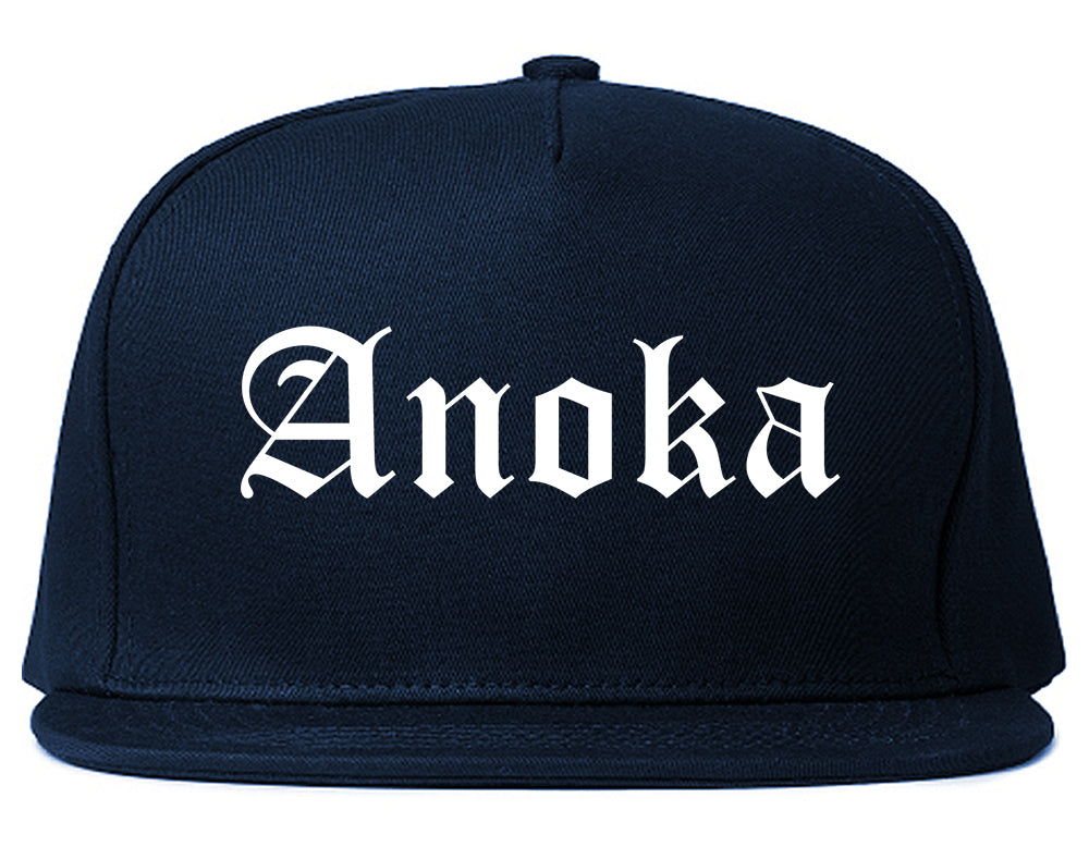 Anoka Minnesota MN Old English Mens Snapback Hat Navy Blue