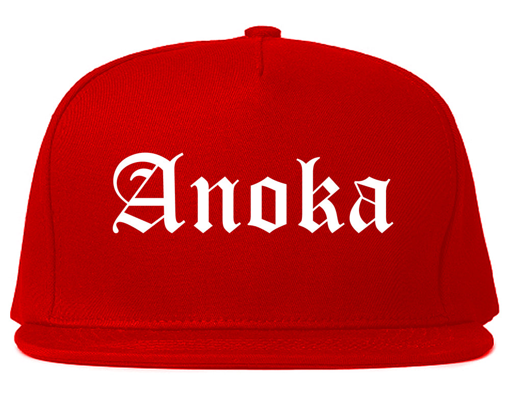 Anoka Minnesota MN Old English Mens Snapback Hat Red