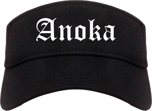 Anoka Minnesota MN Old English Mens Visor Cap Hat Black