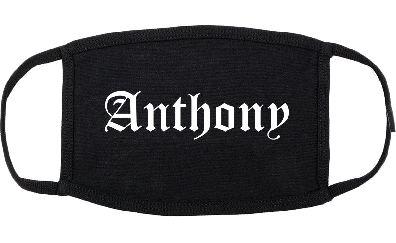 Anthony Texas TX Old English Cotton Face Mask Black