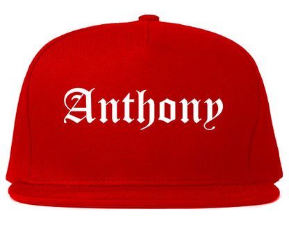 Anthony Texas TX Old English Mens Snapback Hat Red