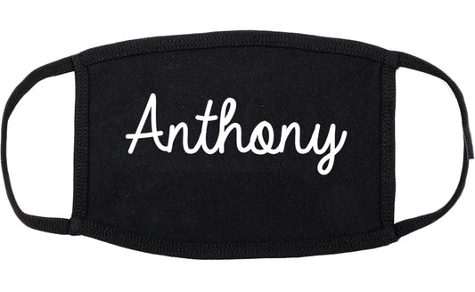 Anthony Texas TX Script Cotton Face Mask Black