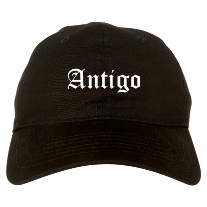 Antigo Wisconsin WI Old English Mens Dad Hat Baseball Cap Black