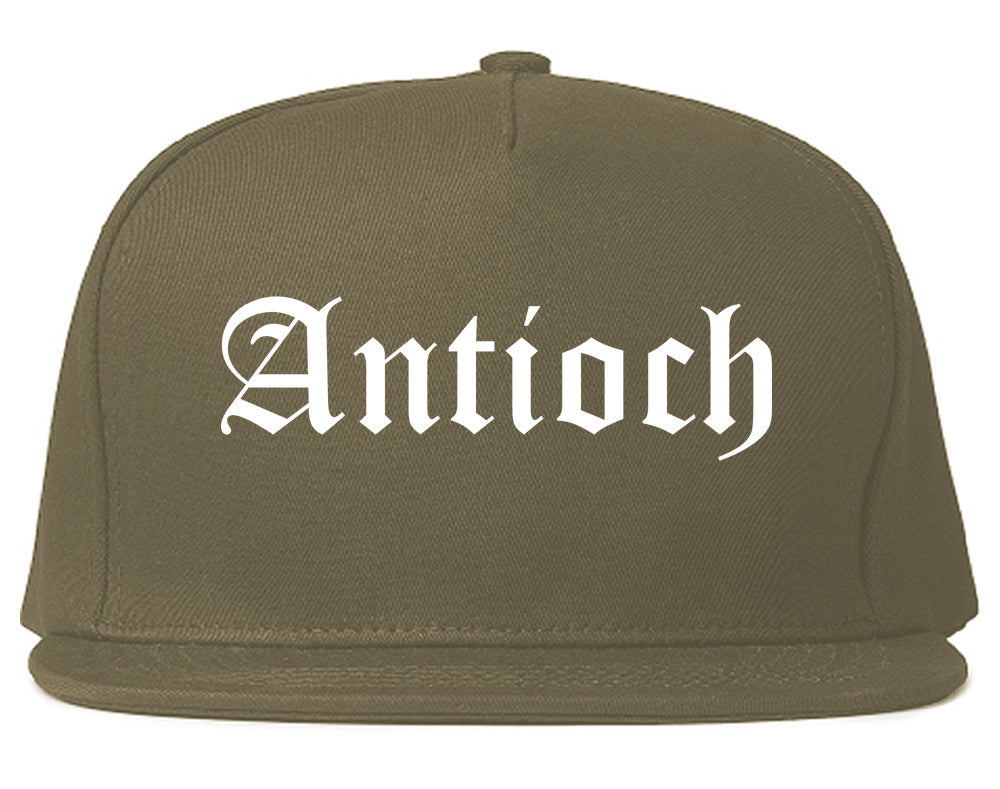Antioch California CA Old English Mens Snapback Hat Grey