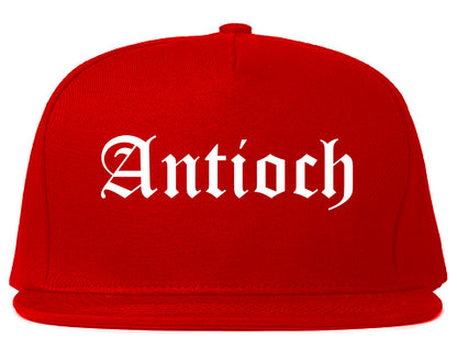 Antioch California CA Old English Mens Snapback Hat Red