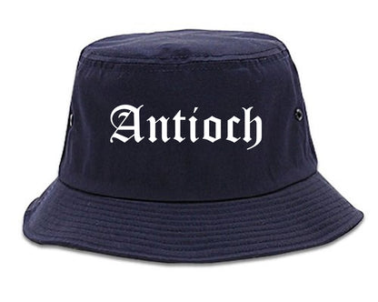 Antioch California CA Old English Mens Bucket Hat Navy Blue