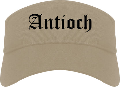 Antioch California CA Old English Mens Visor Cap Hat Khaki