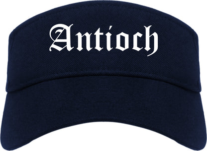 Antioch California CA Old English Mens Visor Cap Hat Navy Blue