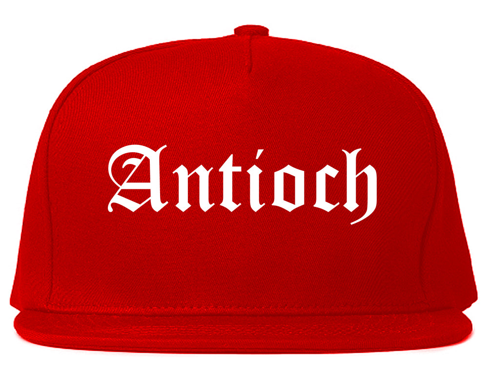Antioch Illinois IL Old English Mens Snapback Hat Red