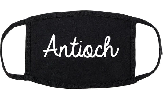 Antioch Illinois IL Script Cotton Face Mask Black