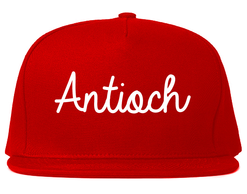 Antioch Illinois IL Script Mens Snapback Hat Red