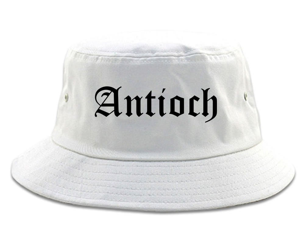 Antioch Illinois IL Old English Mens Bucket Hat White