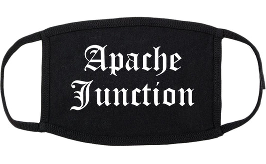 Apache Junction Arizona AZ Old English Cotton Face Mask Black