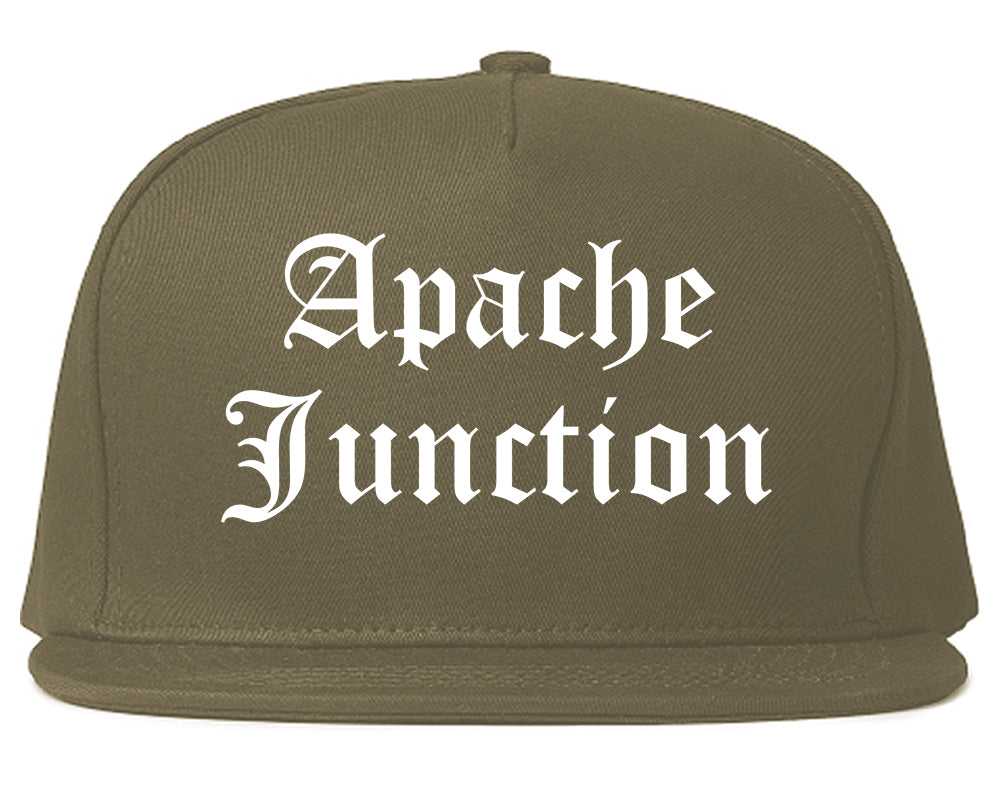 Apache Junction Arizona AZ Old English Mens Snapback Hat Grey