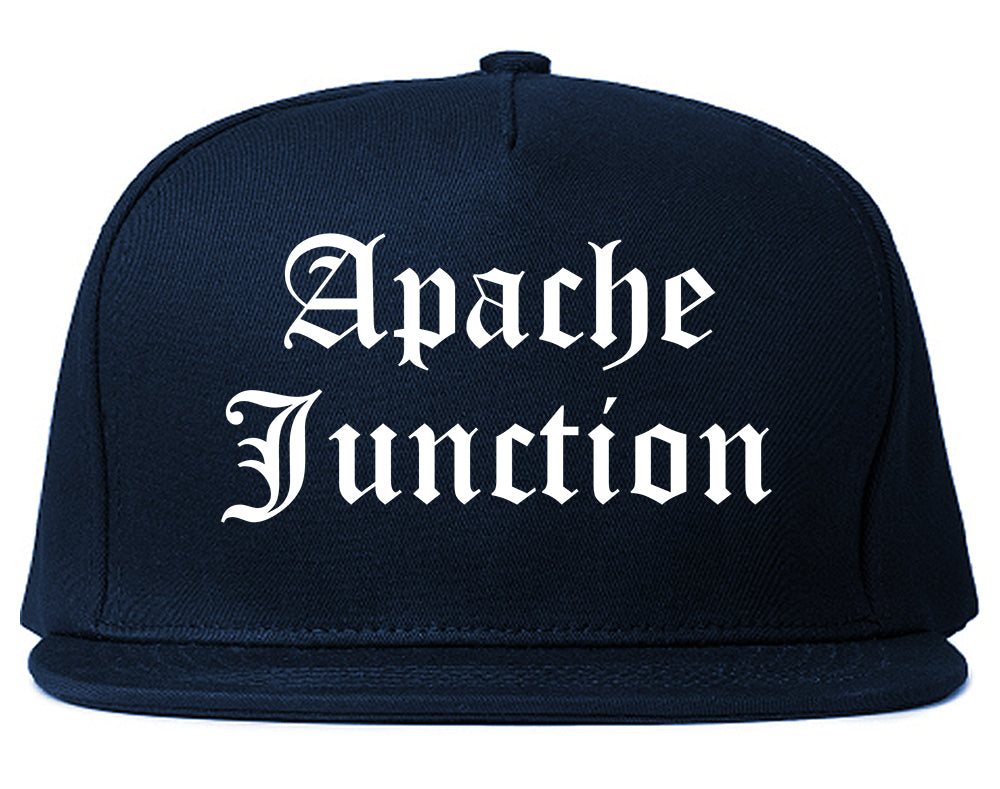 Apache Junction Arizona AZ Old English Mens Snapback Hat Navy Blue