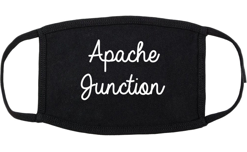 Apache Junction Arizona AZ Script Cotton Face Mask Black