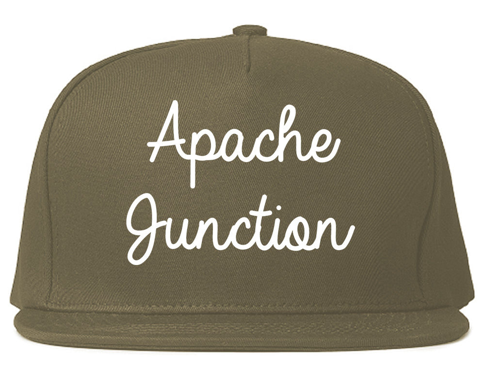 Apache Junction Arizona AZ Script Mens Snapback Hat Grey