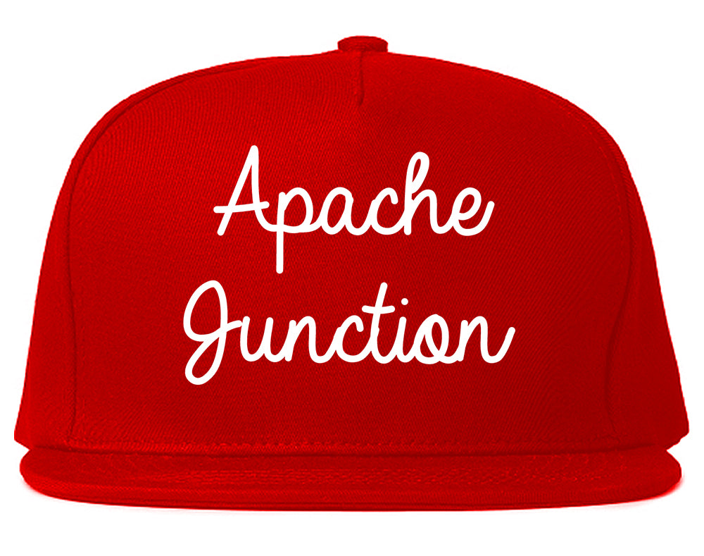 Apache Junction Arizona AZ Script Mens Snapback Hat Red